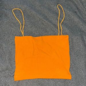Zara neon orange crop top